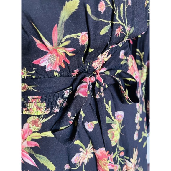 RACHEL ZOE Women Longsleeve V-Neck Floral Mini Dress Size 2 - Picture 9 of 12